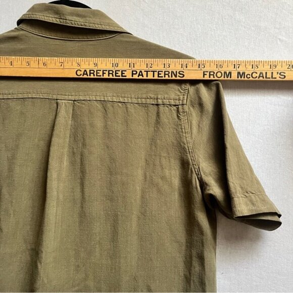 Sundance Harper Button Front Lyocell Midi Dress Olive Green Sz XS - Picture 8 of 11